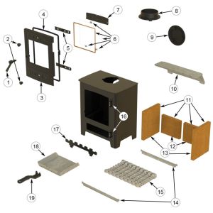 AX4 Multi Fuel Stove Spares - Grate Bar