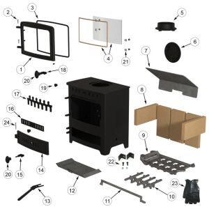 AX6 Multi Fuel Insert Stove - Arada Rope Kit 1