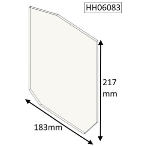 Hunter Herald 8 Double Sided Single Depth Double Door (Shaped) Replacement Glass - HH06083