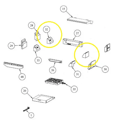 Waterford Stanley Ashling Room Heater Rear Right / Left Side Brick H00191AXX [32] *1 Each Side Needed*