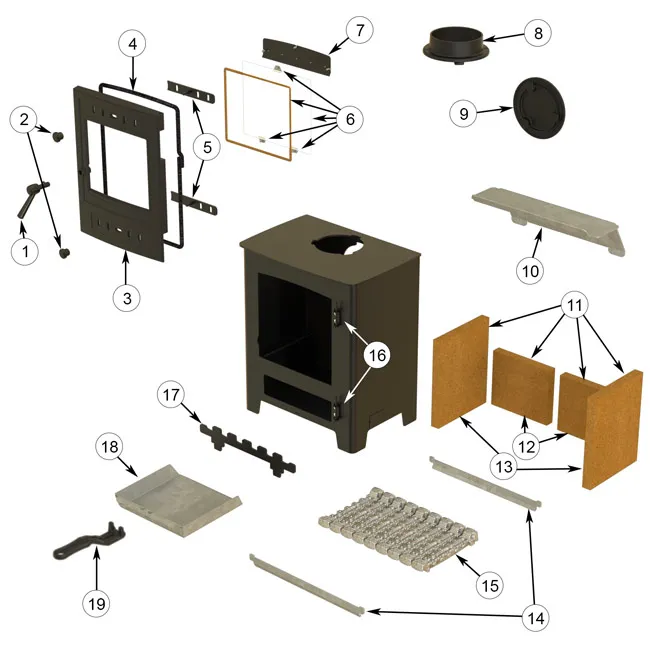 AX4 Multi Fuel Stove Spares - Grate Bar