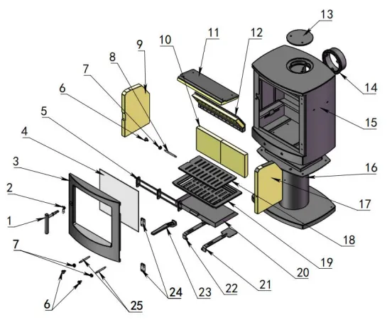 Mazona Callan / Crewe Stove Spare Parts - Centre Grate