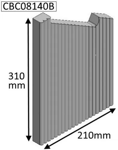 Cleanburn Nordstrand Left Hand Side  Fire Brick - CBC08140B