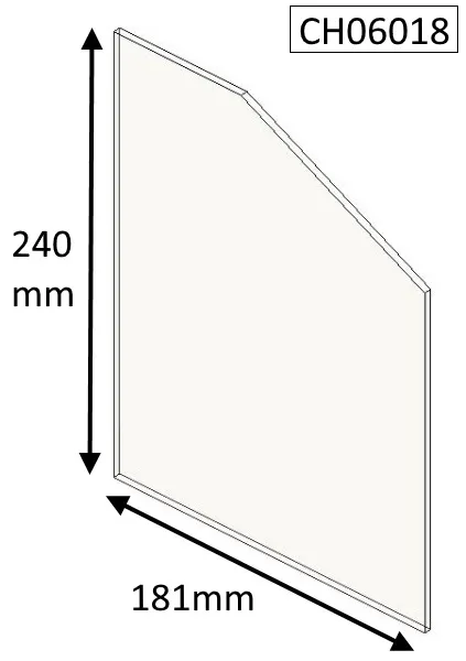 Parkray Consort 7 Double Sided Double Depth (Double Door) Replacement Glass - CH06018