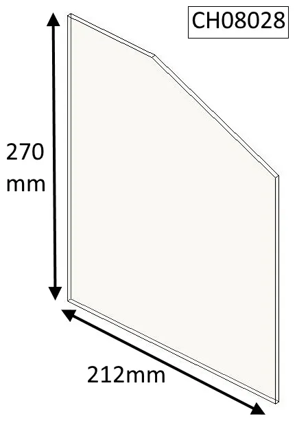 Parkray Consort 15 Double Sided Double Depth (Double Door) Replacement Glass - CH08028