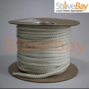 6mm White Heat Resistant Stove Door Rope Per Metre