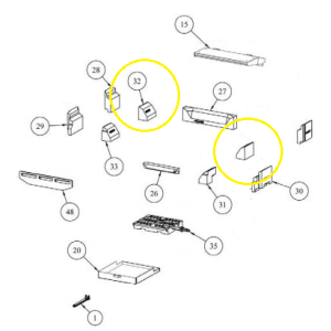 Waterford Stanley Ashling Room Heater Rear Right / Left Side Brick H00191AXX [32] *1 Each Side Needed*
