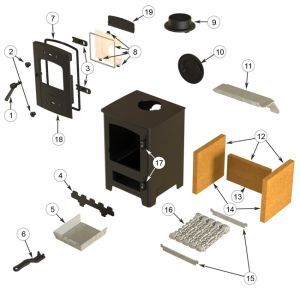 AX6 Multi Fuel Insert Stove - Glass Clips