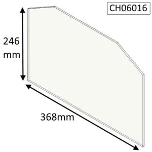 Parkray Consort 5 & 7 Inset Single Door Replacement Glass - CH06016