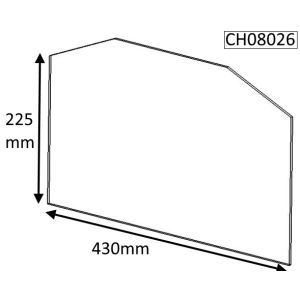 Parkray Consort 15 Double Sided Double Depth (Single Door) Replacement Glass - CH08026