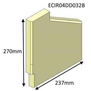 Parkray Aspect 4 Double Sided Double Depth Right Hand Side Fire Brick - ECIR04DD032B