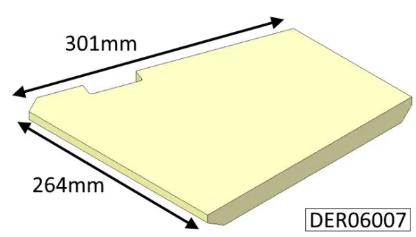 Di Lusso R6 Inset Base Left Hand (Eco) Fire Brick - DER06007