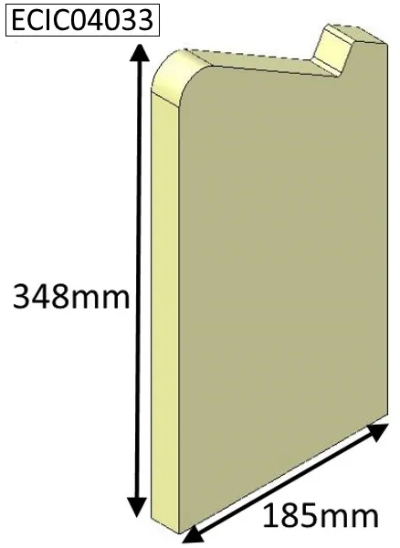 Parkray Aspect 4 Compact (Non Eco) Right Hand Side Fire Brick - ECIC04033