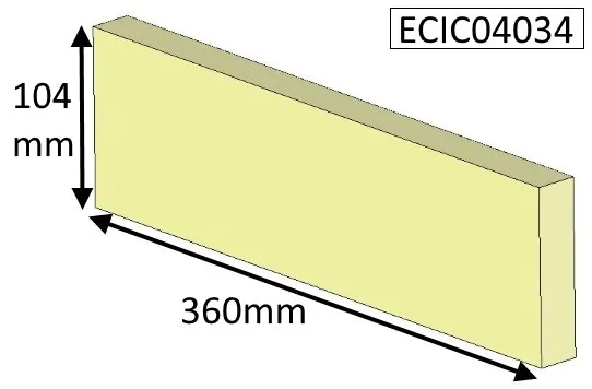 Parkray Aspect 4 (Non Eco) Upper Rear Fire Brick - ECIC04034
