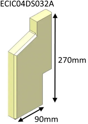 Parkray Aspect 4 Double Sided Single Depth  Left Hand Side Fire Brick - ECIC04DS032A
