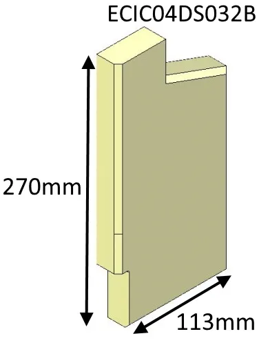 Parkray Aspect 4 Double Sided Single Depth Right Hand Side Fire Brick - ECIC04DS032B