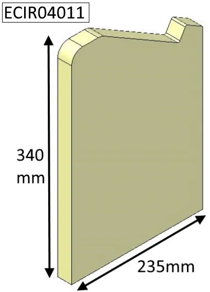 Parkray Aspect 4 (Non Eco) Right Hand Side Brick - ECIR04011