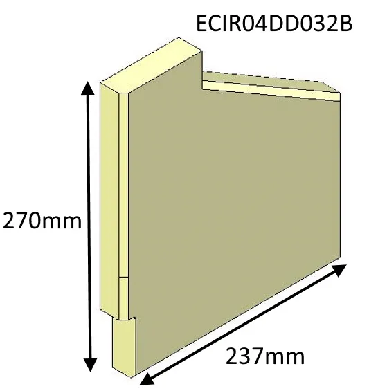 Parkray Aspect 4 Double Sided Double Depth Right Hand Side Fire Brick - ECIR04DD032B