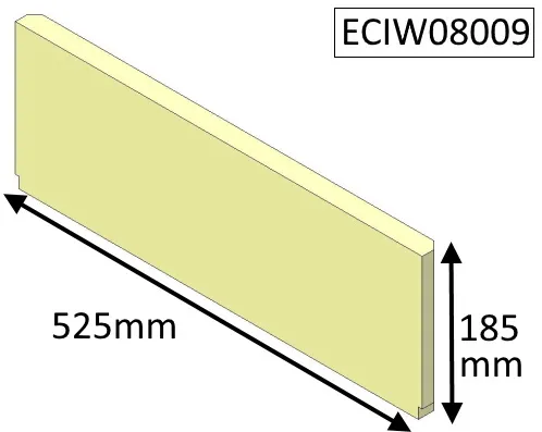 Parkray Aspect 8 Boiler Rear Upper Fire Brick - ECIW08009