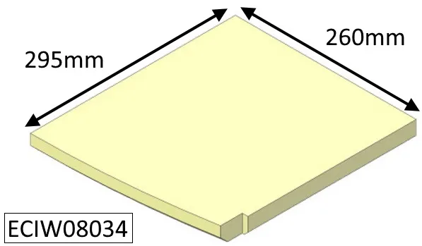 Parkray Aspect 8 Boiler Right Hand Base Fire Brick - ECIW08034