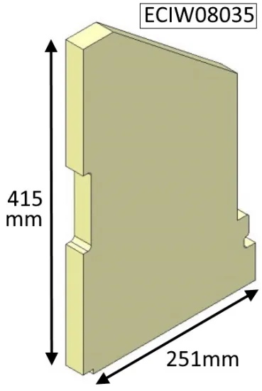 Parkray Aspect 8 Boiler Left Hand Side Upper Fire Brick - ECIW08035