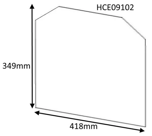 Cleanburn Sonderskoven 8 Inset Single Door (New Type Door) Replacement Glass - HCE09102