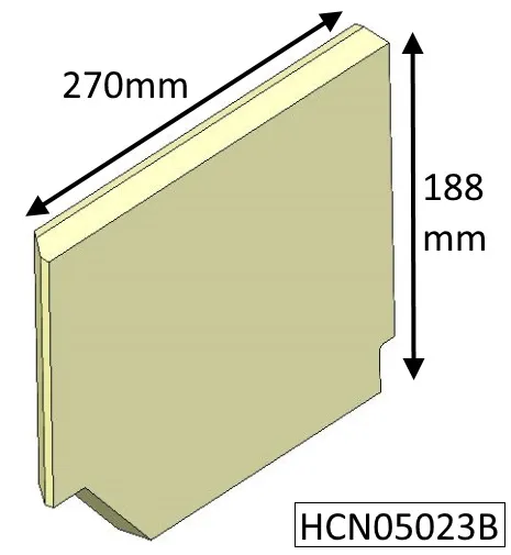 Cleanburn Sonderskoven 5 Inset Lower Right Hand (MKI) Side Fire Brick - HCN05023B