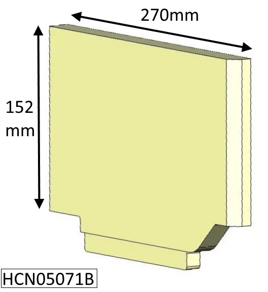 Cleanburn Sonderskoven 5 Inset Lower Right Hand (MKII) Side Fire Brick - HCN05071B