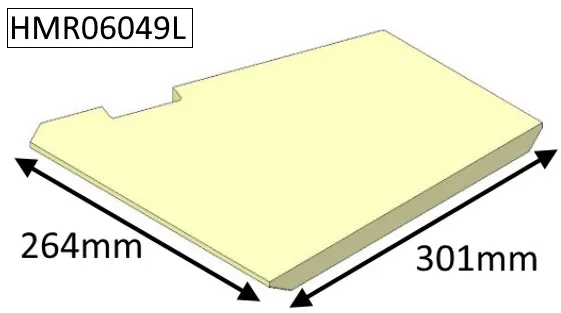 Di Lusso R6 Inset Base Left Hand (Non Eco) Fire Brick - HMR06049L