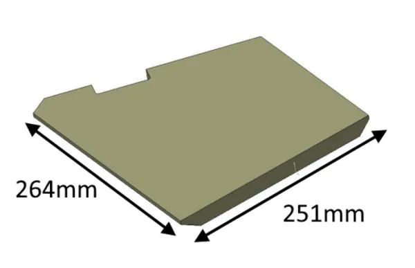 Di Lusso R6 Slimline Inset Base Left Hand (Non Eco) Fire Brick - HMS06049L