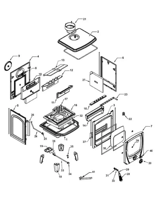 Evergreen Maple ST1020 Stove Spares - Replacement Glass